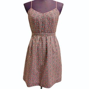 J. Crew Factory Pink & Navy Printed Seaside Cami Dress - Size 4